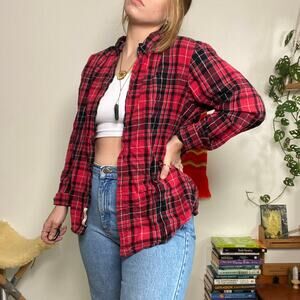 St. John's Bay Classic Fit Plaid Flannel Button Up